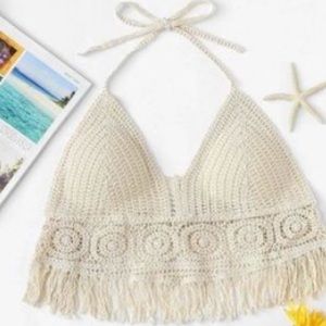 Fringed sleeveless top